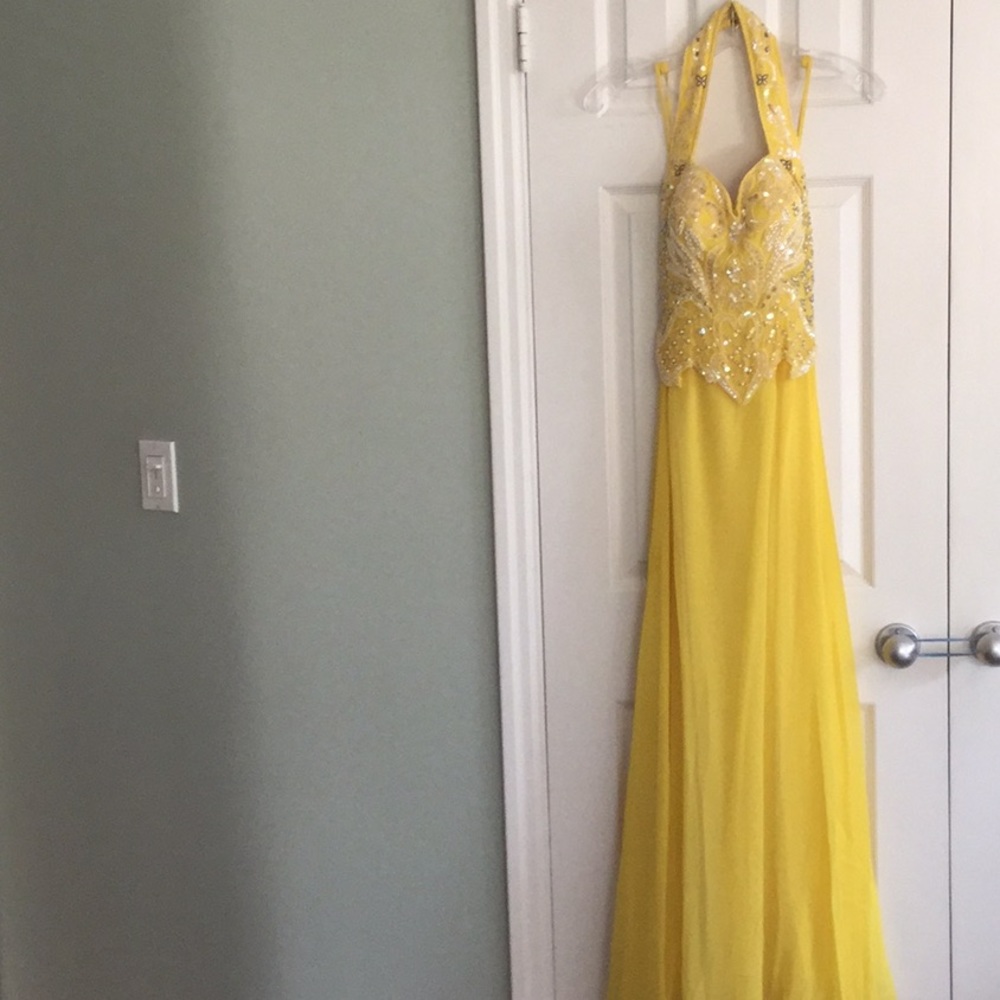 Silk chiffon evening gown